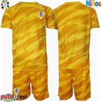 Camiseta Croacia Portero Primera Equipación para niños Eurocopa 2024 manga corta (+ pantalones cortos)